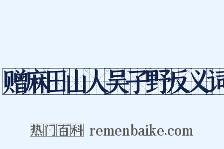 赠麻田山人吴子野反义词是什么意思的图片